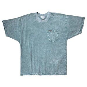 90s vintage Ezze Wear Acidwash T-shirt Faded Oversized Pocket Bleached Grunge.